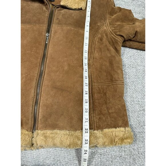 Y2K Vintage Rampage Jacket Womens Extra Large Brown Suede Shearling 90s Grunge - Picture 8 of 16